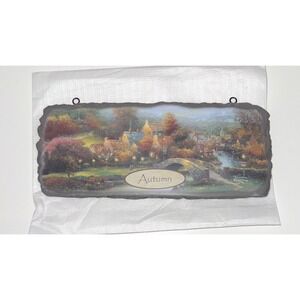 Thomas Kinkade Warm Welcome Autumn Sign Plaque Art Hanging EUC No Box